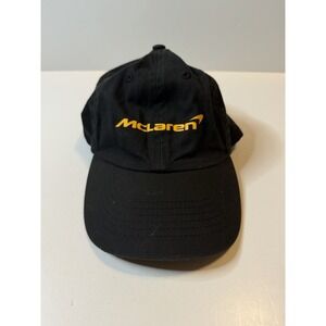 McLaren Black & Orange Strapback Hat Cap Adjustable